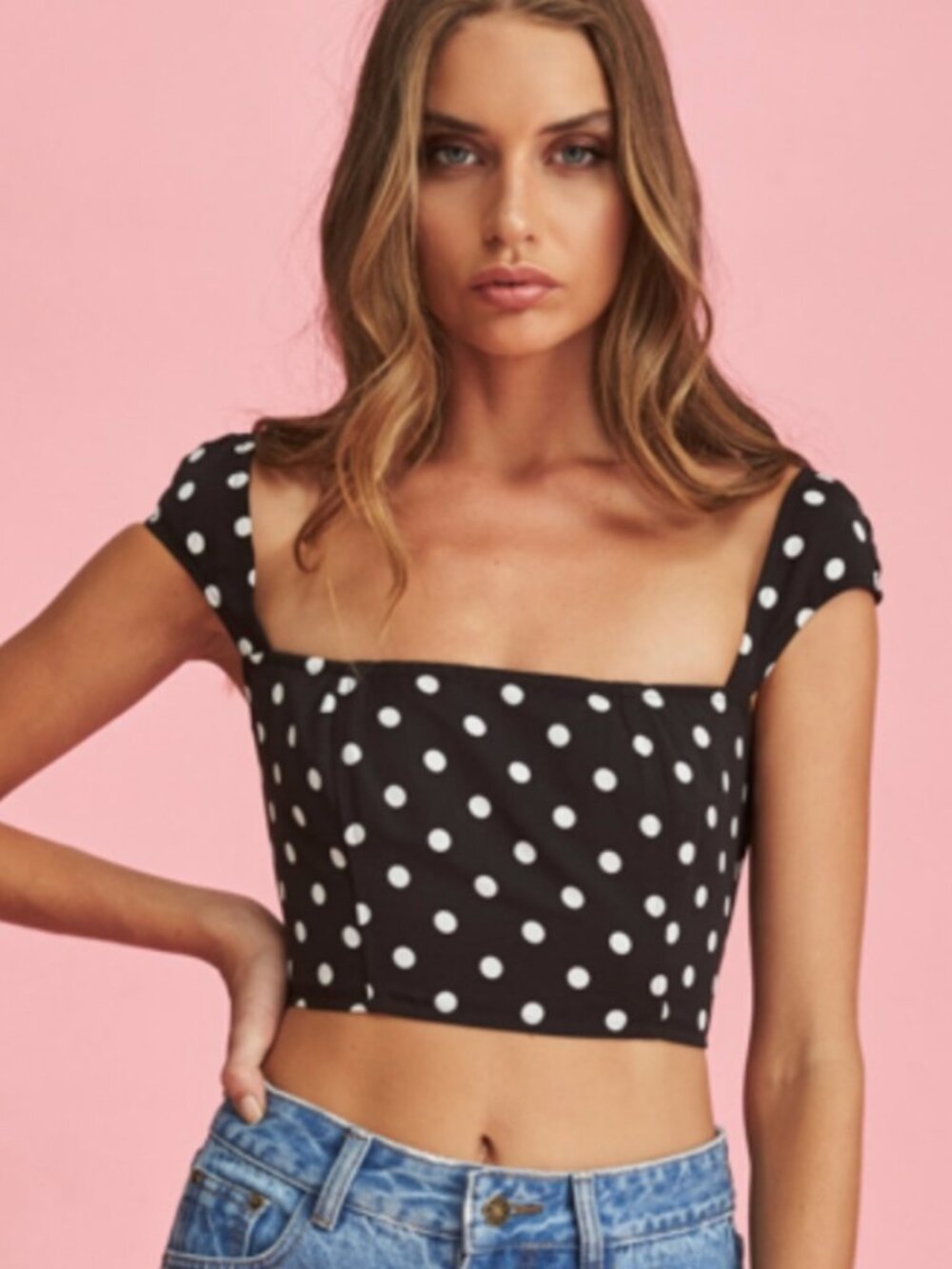 Lioness Black/White Polka Dot Top